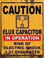 Retro Vintage Doc สีน้ำตาลกลับไปในอนาคต Flux Capacitor 1.21 Gigawatt ป้ายดีบุก12X8นิ้วสำหรับ Home หรือ Office Decor