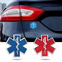 3D Metal Star Of Life Logo Sticker Badge Decal Blue Emergency Ambulance Medical Paramedic Ambulance For Notebook Car Laptop