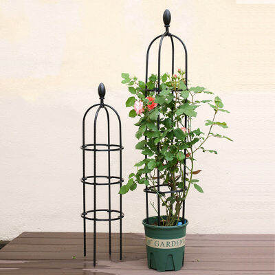 [Easybuy88] ประหยัด Conical Shaped กรงลวด Rose Trellis พืชสนับสนุนชุดสีดำ Yard Decor สวนเครื่องมือพลาสติกสแตนเลสแข็งแรง Garden Vine Climbing Frame