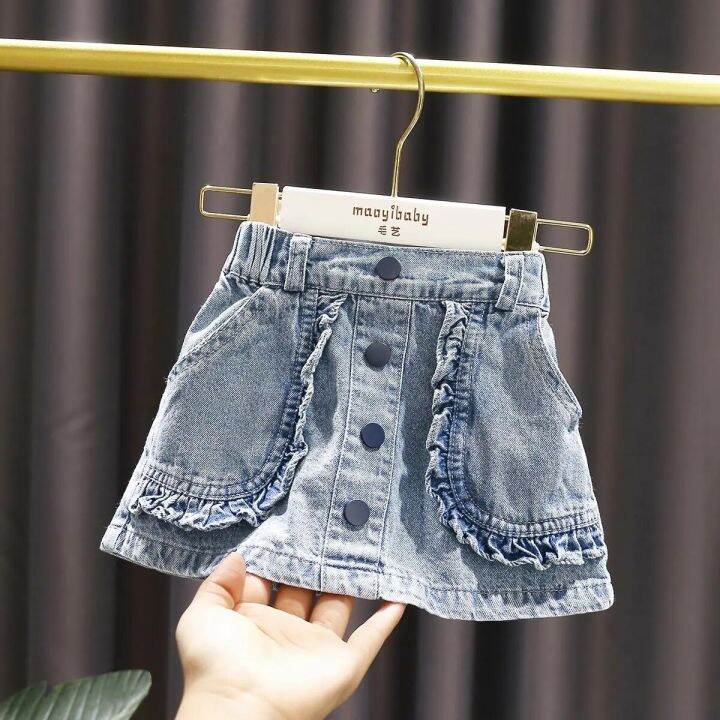 Girl Baby Denim Skirt Korean Style Summer New 2023 Children's Jeans