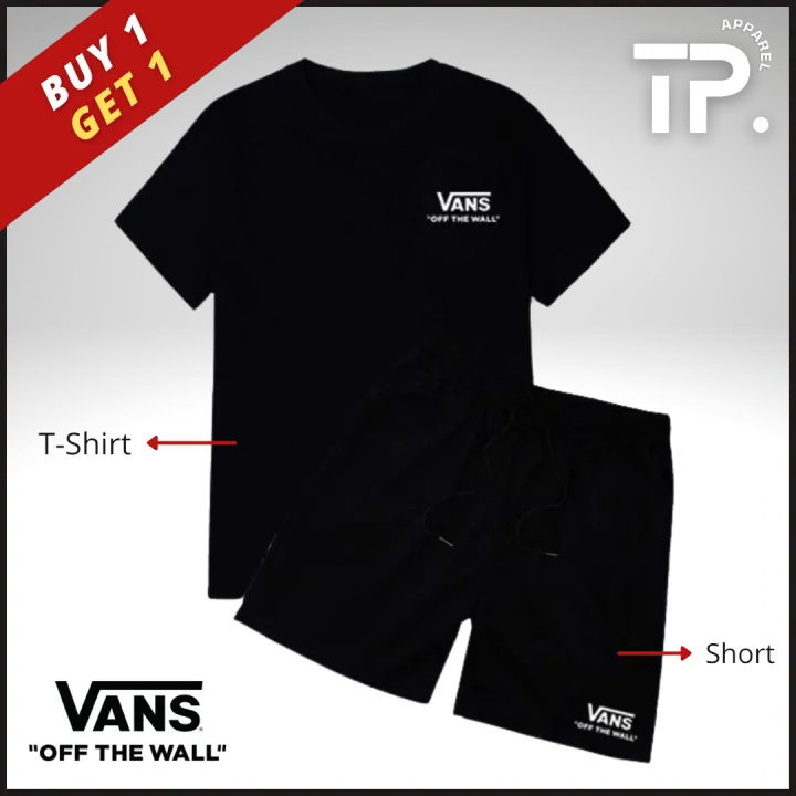 BUY 1 TAKE 1 Vans T-Shirt and Short for Men Taslan Shorts Streetwear Bundle  2