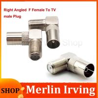 Merlin Irving Shop 90 Degree F Female To Tv Male Female Right Angled Cable Connector Coaxial Tv Male To F Female Plug Socket Rf Adapter