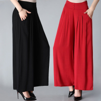 ​​​​​​Plus Size L-6XL  Womens Summer Cotton Silk Wide Leg Pants Fashion Thin Crop Drop Pants