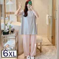 ฤดูร้อนแขนสั้นผู้หญิงขนาดใหญ่ชุดนอนชุดนอนชุดนอนเลานจ์ Homewear Loungewear บ้านเสื้อผ้าชุดนอน6XL Pj