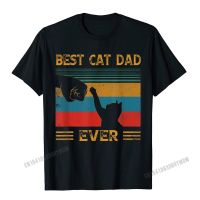 【New】 Mens Vintage Best Cat Dad Ever Bump Cat Lover T-Shirt Camisas Men T Shirt Design New Coming Cotton Tops Shirt Letter For Boys