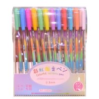 ปากกาเจล 12สี (แพ็ค12ด้าม) รุ่น 12-colourful-rainbow-pen-00e-OKs