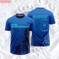 2023 newcivil Engineering Full sublimation คุณภาพสูง3D พิมพ์เสื้อยืด drifit แขนสั้นสำหรับผู้ชายและผู้หญิง