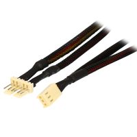 【On Sale】 ODM Auto Parts แจ็คเก็ตตาข่ายดำ6นิ้ว1ถึง2 3-Pins Molex เคส TX3 Pin พัดลมแยกสายอะแดปเตอร์แปลงไฟพร้อมฮับ1ชิ้น