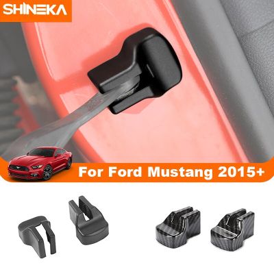 SHINEKA ประตูรถยนต์ ABS หยุดแต่งด้วยหัวเข็มขัดอุปกรณ์เสริมฝาครอบสำหรับ Ford Mustang 2015 2016 2017 2018 2019การตกแต่งภายใน