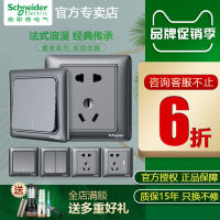 Schneider Flagship Store Switch Socket Ruiyi Night Sky Gray Home Wall 86 Type Panel Oblique Five-Hole Socket