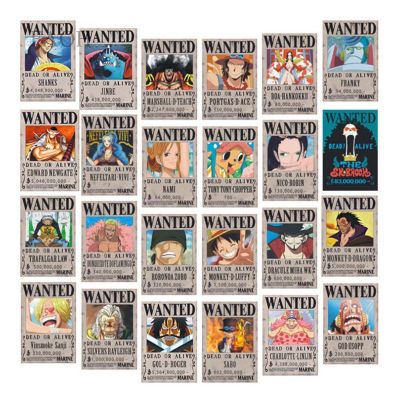 โปสเตอร์ตกแต่งผนัง ลายการ์ตูนอนิเมะ One Piece Wanted Order 24 ชุด