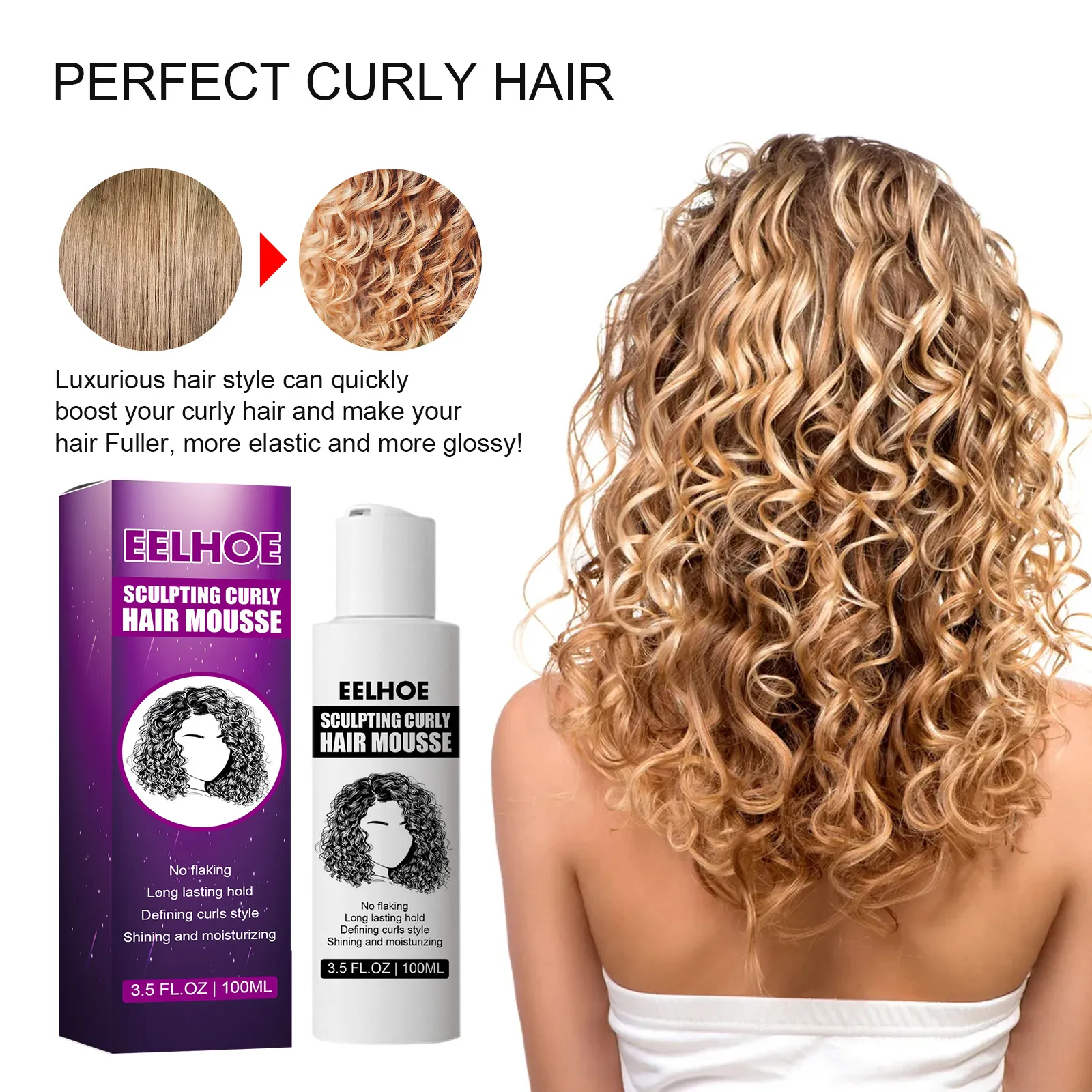Hot Sale】Eelhoe Sculpting Curly Hair Mousse Styling Mousse Curl Mousse  Curly Hair Products Curl Moisturizer Wavy Hair Frizz Control Sculpting Curl  Hair Boost Defining Cream（100ml） | Lazada PH