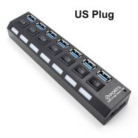 YuBeter Multi Ports USB HUB 4/7 USB 3.0 Super Speed 5Gbps HUB Splitter พอร์ต USB หลายพอร์ต Expander พร้อมสวิตช์อิสระ