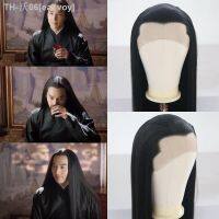 AIMEYA Free Part Black Lace Front Wig Long Silky Straight Synthetic Lace Wigs High Temperature Hair for Men or Women Cosplay [ Hot sell ] ea1voy