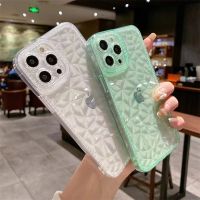 Crystal Glitter Diamond Pattern Phone Case For iPhone 13 12 11 Pro Max X XR XS Max 7 8 Plus Transparent Shockproof Soft Cover