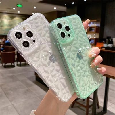 Crystal Glitter Diamond Pattern Phone Case For iPhone 13 12 11 Pro Max X XR XS Max 7 8 Plus Transparent Shockproof Soft Cover