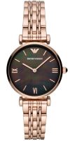 Emporio Armani Gianni T-Bar Quartz Black Mother Of Pearl Dial นาฬิกาผู้หญิงสุภาพสตรี Jam Tangan Wanita Perempuan AR11145