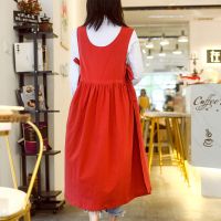 Women Cotton Linen Cross pinafore coverall Apron Housework Baking Wrap  Florist Dress  Garden Kichen Apron Aprons