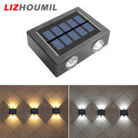 LIZHOUMIL 2pcs Solar Wall Lamp 2 Colors Outdoor Waterproof Up Down Luminous Night Light For Garden Courtyard