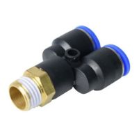 Black Plastic Pneumatic Fitting Y Shaped Tee 4 6 8 10 12 16mm Hose OD Thread 3 Way Connector Pipe Fittings Accessories