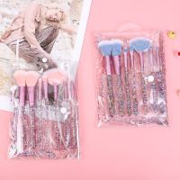 【cw】 7Pcs Lovely Fashion Makeup Set Acrylic Crystal Handle for Foundation Eyebrow Powder Lip Eye Shadow Cosmetic Beauty Tool