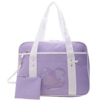 Solid Color Handbag JK Uniform Shoulder Bag Sweet Japanese School Bag Large Capacity Tote Bags Lightweight Lolita Bags