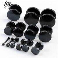 Ellastore Cool Round Black Ear Stud Piercing 3mm - 14mm