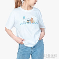 DOSH WOMENS T-SHIRTS WE BARE BEARS เสื้อยืดทรงตรง แขนสั้น ผู้หญิง PWBBWT1001-OW