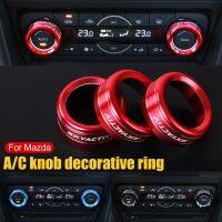 Car Air Conditioning Knob Decorative Cover Ring Adjust Multi-Media Knob Trim Cover Aluminum For Mazda CX4 Artez 18 CX-5 Axela 19