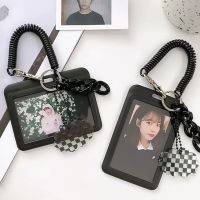 【CW】△✜  Ins Photocard Holder Kpop Idol Card Transparent Photo Sleeves ID Bus Protector Pendant Keychain