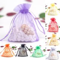 Solid Color Yarn Bag Beam Mouth Gift Bag Gift Candy Bag Bag Pearl Yarn Storage E5W9