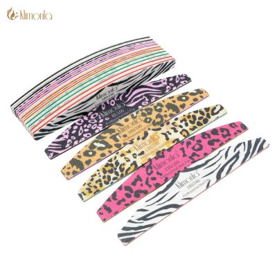 3/5/10Pcs Nails Accessories and Tools Leopard Print Half Moon Nail File 100 to 180 For Fake Nails Professional Manicure 180 240