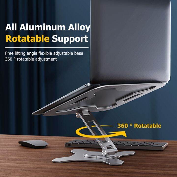 aluminum-alloy-notebook-holder-360-rotating-notebook-support-adjustable-foldable-laptop-cooling-stand-anti-slip-for-14-17-3-inch-laptop-stands