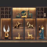 Light Luxury Golden Animal Figurines Ornaments Nordic Home Decor Resin Study Desk Ornaments Christmas Decor Cabinet Decor