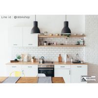 Pro +++ สติ๊กเกอร์อลูมิเนียมฟอยด์ติดครัวกันน้ำมัน "White Grey Brick สีขาวปนเทา" ขนาด 60cm x 3m ราคาดี กาว ร้อน เทป กาว กาว ตะปู กาว ยาง