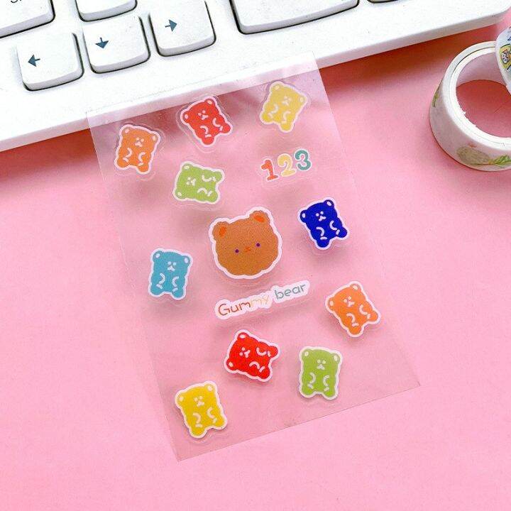 พร้อมส่ง-p-073-พร้อมส่งสติ๊กเกอร์-pvc-สติ๊กเกอร์ไดคัท-pvc-milkjoy-หมี-เกาหลี-ติดเคส-โน๊ตบุ๊ค-สติกเกอร์ตกแต่ง-สติกเกอร์ปิดผนึก