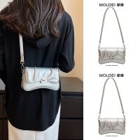 Summer silver y2k millennium hot girl Messenger bag lady 2023 new one-shoulder fold armpit bag high-level sense 【QYUE】