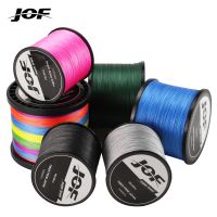 JOF 8เกลียวถักเอ็นตกปลา300ม. 500ม. 1000ม. PE ลวด20LB-100LB สายตกปลาแบบหลายเส้นใย9สีให้เลือก