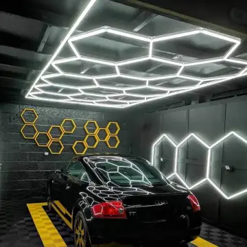 Hexagon LED Lighting Car Detail Garage Workshop Retail Lighting Honeycomb  Hex 