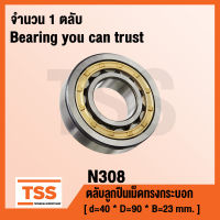 N308 ตลับลูกปืนเม็ดทรงกระบอก (Cylindrical Roller Bearings) N 308