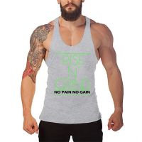 Brand Gym Fitness Men’s Casual Fashion Print Racer Back Tank Tops Summer Cotton Breathable Street Hip Hop Sleeveless T-Shirts