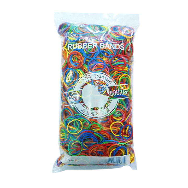 แอปเปิ้ล หนังยางวงเล็ก คละสี แพ็ค 500 กรัม.Apple Rubber Bands Small Mixed 500 g