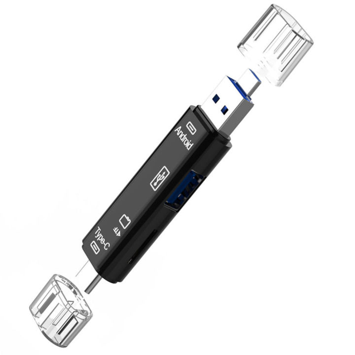 5-in-1มัลติฟังก์ชั่อ่านไดรฟเวอร์-otg-micro-ประเภท-c-ปลั๊กไมโคร-usb-tf-sd-หน่วยความจำอัจฉริยะอะแดปเตอร์เครื่องอ่านการ์ดอุปกรณ์เสริมโทรศัพท์มือถือ