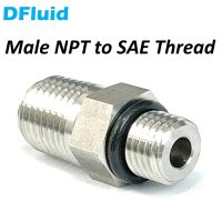 SS316 Male NPT to SAE sae Thread 1/4 3/8 1/2 3/4 inch Hex Nipple Connector Pipe Fitting 3000psig 20MPa Stainless Steel