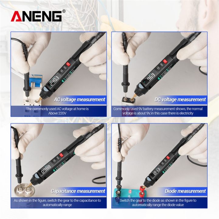 aneng-a3008-digital-multimeter-auto-intelligent-sensor-pen-tester-6000-counts-noncontact-voltage-meter-multimetre-polimetro