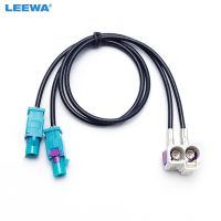 LEEWA OEM 2Female To 2Male FAKRA II Radio Antenna Adapter For VW Jetta/Golf MK5/MK6/Passat B6/B7/Tiguan RNS510(MFD3)/RCD510/310