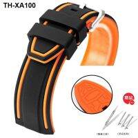 New product stock 2224mm two-color shading breathable switch hole silicone watch strap suitable for smart straps