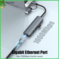 HENRI USB-C ฮับ USB C 5ใน2 Pd 100W ตัวแยก3.0ยูเอสบี ความเร็วสูงความเร็วสูง Gigabit Ethernet Expander สำหรับ MacBook Pro/คอมพิวเตอร์สำหรับคอมพิวเตอร์ ออฟฟิศสำหรับทำงาน