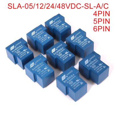 รีเลย์ไฟฟ้ารีเลย์ T90 5V 12V 24V 48V Sla-05v 12V 48vdc-Sl-A/C 250vac/30vdc 4pin 5pin 6pin 5ชิ้น