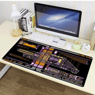 Star Trek Schematic Enigma Class MousePads Computer Laptop Gamer Extended XXL Large Mat Mouse Pad Keyboards Table Mat Basic Keyboards
